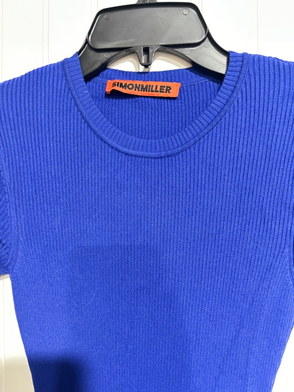 Simon Miller Electric Blue Ribbed Knit Dress with Fringe - Picture 7 of 9